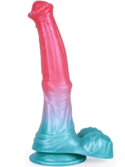 Alien Beast Cyan Rainbow Dildo 24,8 cm - Dragon dildo 2