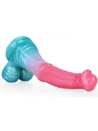 Alien Beast Cyan Rainbow Dildo 24,8 cm - Dragon dildo 3