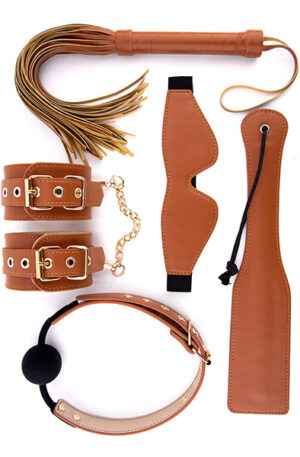 BDSM Set Cognac Vegan Leather - Bondage komplekt 1