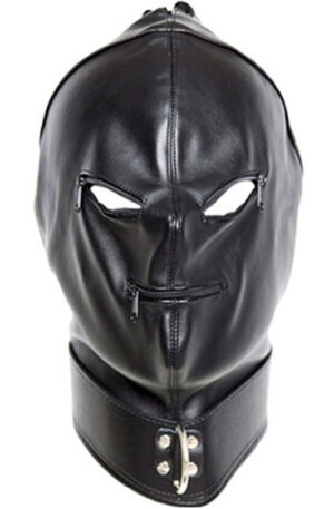 Black Strict Hood With Zip - BDSM mask 1