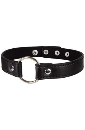 Choker Collar With Decorative Ring Black - Kaelarihm 1