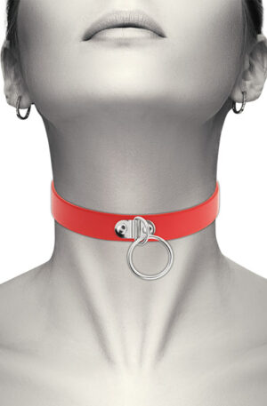 Coquette Hand Crafted Choker Fetish Red - BDSM Choker 1