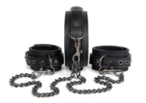 Dark Desire - Black Collar With Handcuffs - BDSM-i käerauad 1