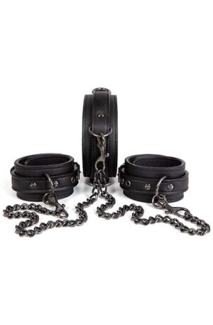 Dark Desire Collar With Ankle Cuffs - BDSM kaelarihmad ja jalarauad 1