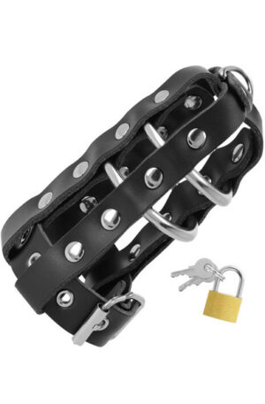 Darkness Leather Chastity Cage - Vooruslikkuse puur 1