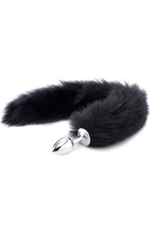 Deluxe Fluffy Fox Plug Black 45 cm - Looma saba ja anaallelu 1