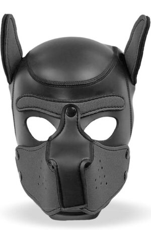 Dog Hood With Removable Muzzle Black M - BDSM mask 1