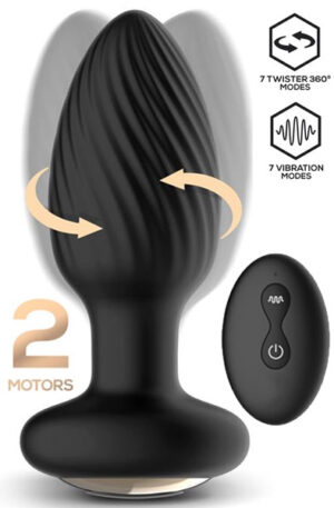 Drago Vibration Butt Plug, 360º Twister & Remote Control - Vibreeriv anaallelu 1
