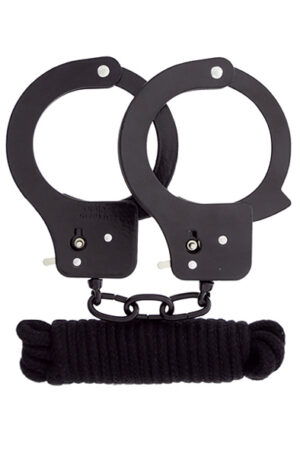 Dream Toys Bondx Metal Cuffs & Love Rope Set-black - Käerauad 1