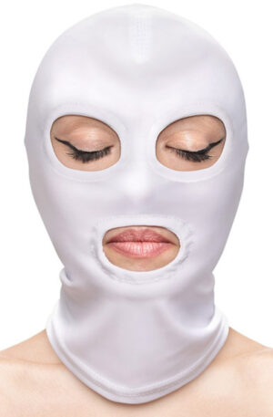 Fetish & Fashion Eyes & Mouth Hood White - BDSM mask 1