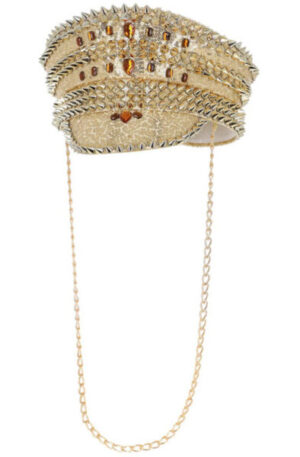 Fever Deluxe Sequin Studded Captains Hat Gold - Rollimäng ja maskeraad 1