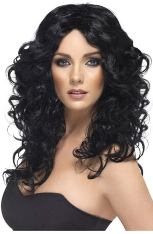 Glamour Curly Wig Black - Parukas 1