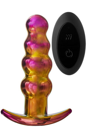 Glamour Glass Remote Vibe Beaded Plug - Klaasist anaalkork 1