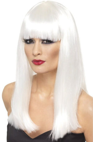 Glamourama Long Straight Wig White - Parukas 1