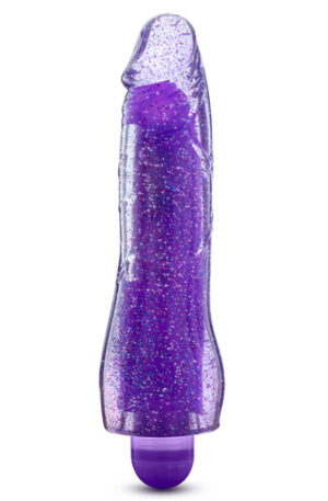 Glow Dicks Molly Glitter Vibrator Purple 20cm - Vibreeriv dildo 1