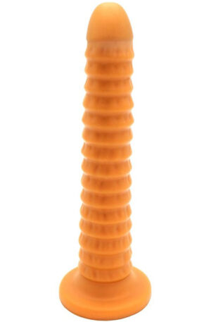 Gold Play Ribbed Medium 30cm Ø5,5cm - Anaaldildo 1