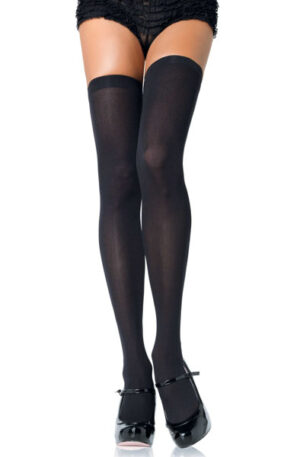 Leg Avenue Nylon Thigh Highs Black - Sukad 1