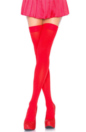 Leg Avenue Nylon Thigh Highs Red - Sukad 1