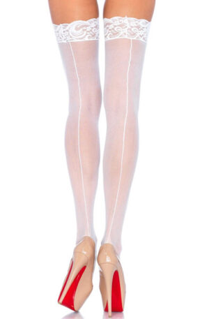 Leg Avenue Sheer Backseam Stockings White - Sukad 1