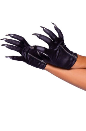 Leg Avenue Zip-Up Claw Gloves Black - Kindad 1
