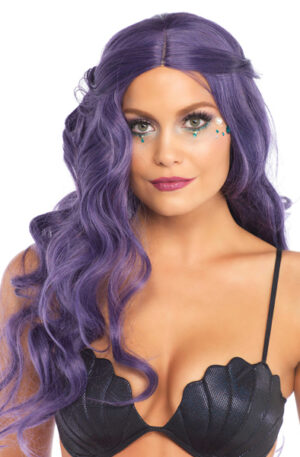 Long Wavy Wig Purple - Lilla parukas 1