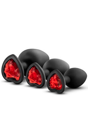 Luxe Bling Plugs Training Kit With Red Gems - Anaallelu komplekt 1