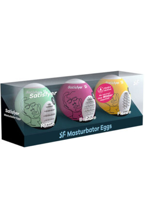 Masturbator Egg 3-pack Riffle, Bubble, Fierce - Tenga muna 1