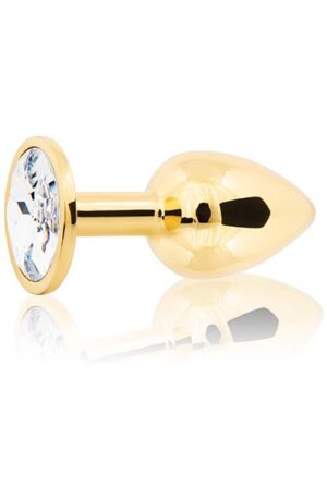 Metal Butt Plug Gold/Clear Small - Anaaltapp metallist 1