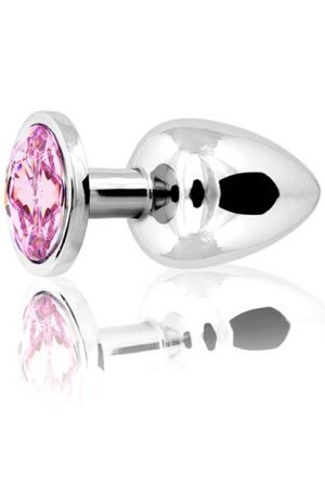 Metal Butt Plug Silver/Pink Large - Anaaltapp metallist 1