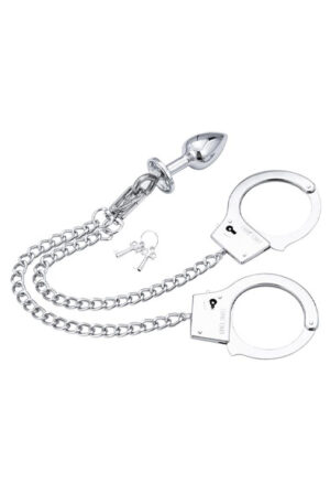 Metal Hand Cuffs With Anal Plug - Anaaltapp metallist 1