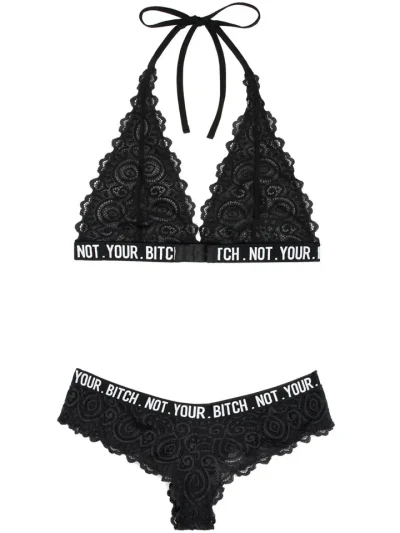 Not Your Bitch Lace Bralette & Cheeky Panty - Underklädesset 3