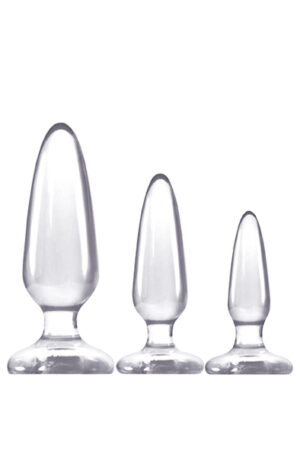 NS Novelties Jelly Rancher Butt Plug Trainer Kit Clear - Anaallelu komplekt 1