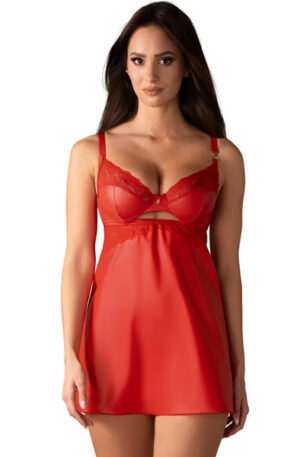 Obsessive Aliosa Chemise & Thong Red - Chemise & Babydoll 1