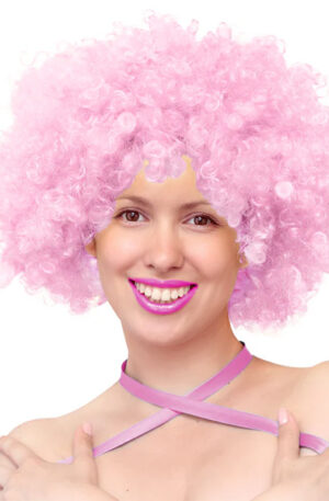 Party Wig Light Pink Afro Hair - Parukas 1