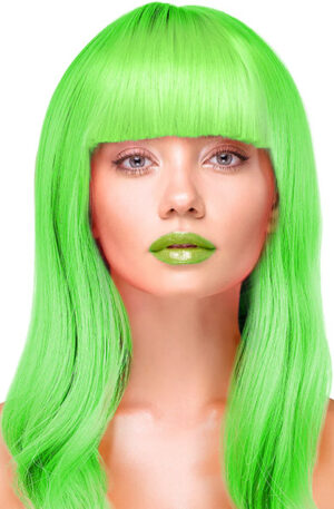 Party Wig Long Straight Hair Neon Green - Parukas 1