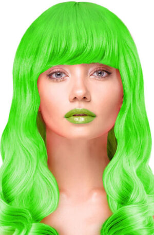 Party Wig Long Wavy Hair Neon Green - Parukas 1