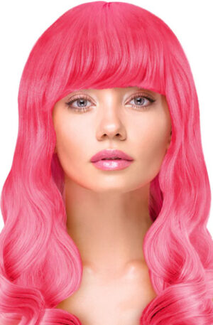 Party Wig Long Wavy Hair Neon Pink - Parukas 1
