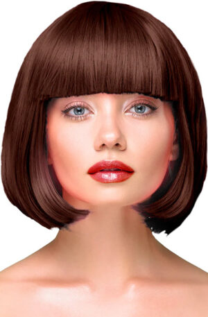 Party Wig Short Straight Brown Hair - Parukas 1
