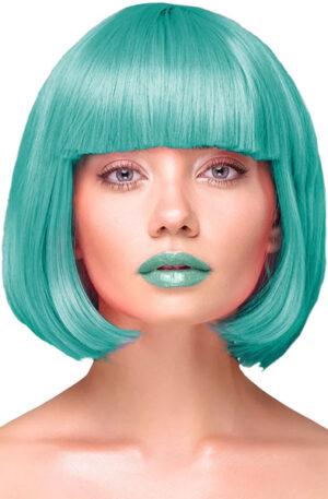 Party Wig Short Straight Hair Turquoise - Parukas 1