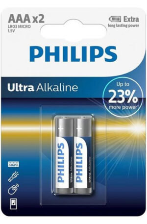 Philips Ultra Alkaline AAA 2-pack - Patareid AAA 1