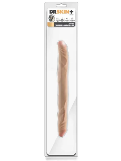 Posable Double Dong Beige 35,5 cm - Kahekordne dildo 4