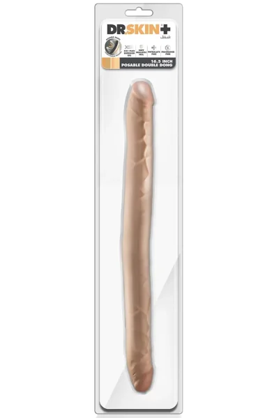 Posable Double Dong Beige 42 cm - Kahekordne dildo 5