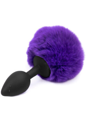 Purple Faux Fur Rabbit Tail With Silicone Plug S - Looma saba ja anaallelu 1