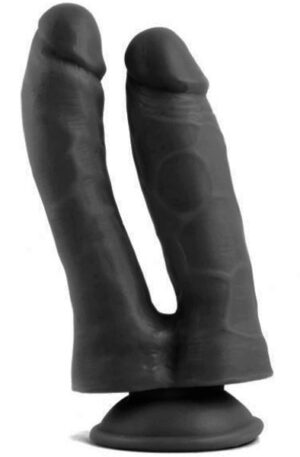 Realistic Penis Double Penetration Black 18,5 cm - Topeltdildo annus 1