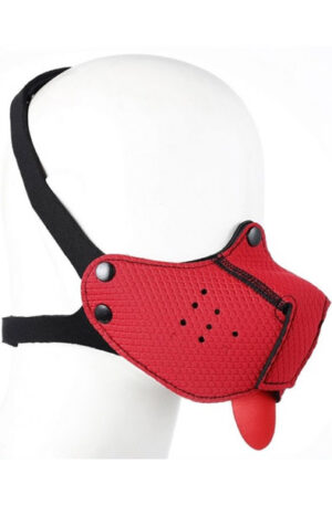 Red Puppy Neoprene Snout + Tongue - BDSM mask 1