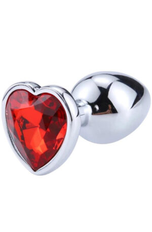 Red Scarlet Anal Plug With Heart Jewel L - Anaaltapp metallist 1