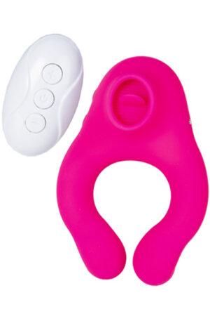 Remote Controlled Vibrating Licking Cock Ring Pink - Vibreeriv peeniserõngas 1