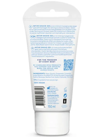 RFSU Intim Shave Gel 150 ml - Intiimne raseerimine 2