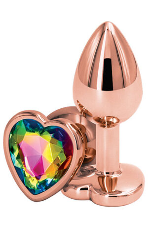 Rose Gold Rainbow Heart Small - Anaaltapp metallist 1