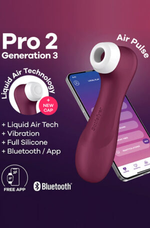 Satisfyer Pro 2 Gen. 3 With Liquid Air & Bluetooth App Red - Õhurõhu vibraator 1